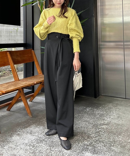 CAPRICIEUX LE'MAGE（カプリシューレマージュ）の「シャーリングパフプルオーバー（Tシャツ/カットソー・レディース・ブラック/グリーン系その他/ホワイト・FREE）」の19枚目の写真