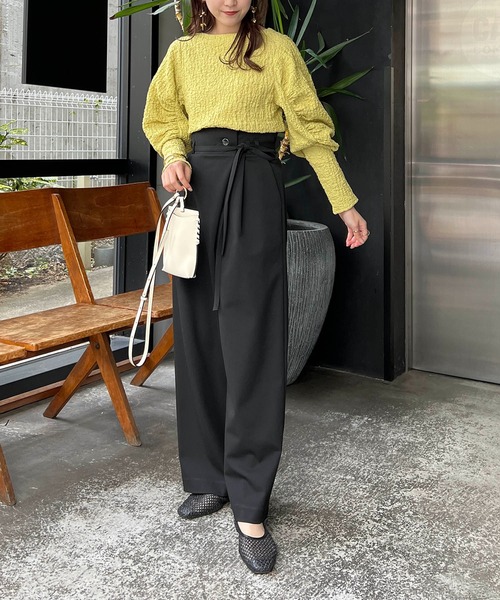 CAPRICIEUX LE'MAGE（カプリシューレマージュ）の「シャーリングパフプルオーバー（Tシャツ/カットソー・レディース・ブラック/グリーン系その他/ホワイト・FREE）」の20枚目の写真