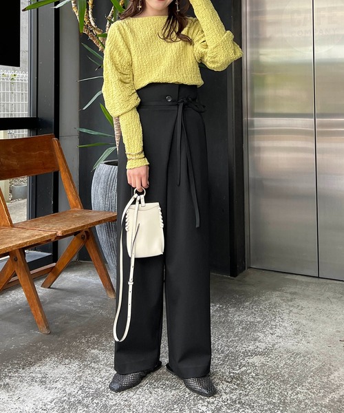 CAPRICIEUX LE'MAGE（カプリシューレマージュ）の「シャーリングパフプルオーバー（Tシャツ/カットソー・レディース・ブラック/グリーン系その他/ホワイト・FREE）」の21枚目の写真