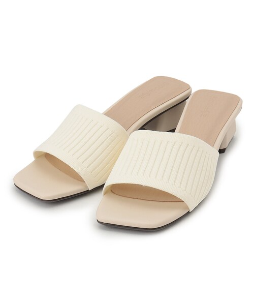 SHOO・LA・RUE（シューラルー）の「◆ニットヒールサンダル（サンダル・レディース・サンドベージュ/アイボリー/ブラック・35/45）」の2枚目の写真