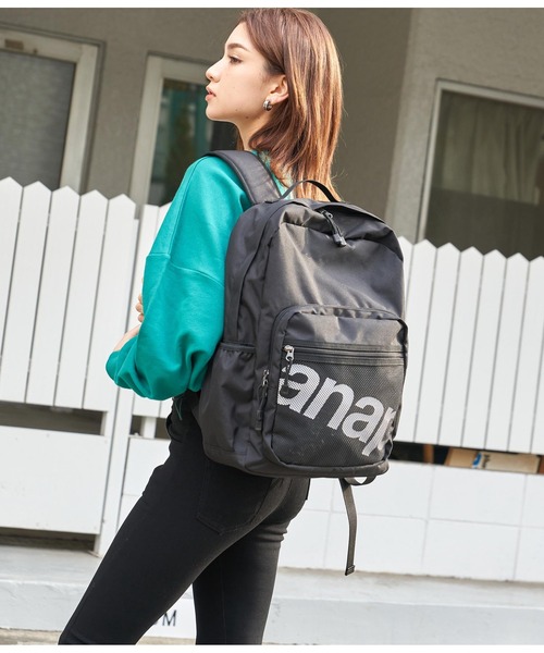 ANAP(アナップ)の「ANAPロゴバックパック(バックパック/リュック・レディース・ブラック×ホワイト/ブラック・FREE)」の5枚目の写真