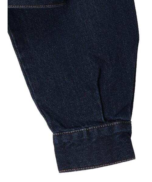 Green　Parks（グリーンパークス）の「・Double Flags フリルカラーGジャン（デニムジャケット・レディース・ライトインディゴブルー/ワンウォッシュ・FREE）」の20枚目の写真