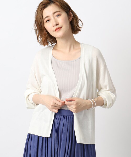 grove(グローブ)の「◆【洗える】さらさらひんやりベーシックカーデ!(カーディガン/ボレロ・レディース・ブラック/ブルー/オフホワイト/ナチュラル/ホワイト系9・03/02/01/04/05)」の3枚目の写真