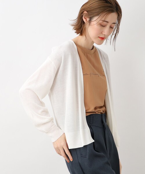 grove(グローブ)の「◆【洗える】さらさらひんやりベーシックカーデ!(カーディガン/ボレロ・レディース・ブラック/ブルー/オフホワイト/ナチュラル/ホワイト系9・03/02/01/04/05)」の2枚目の写真