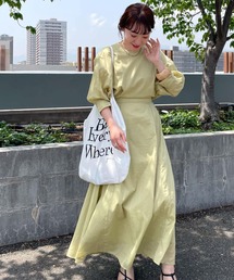 KBF | BACKオープンボリュームスリーブワンピース(ワンピース)