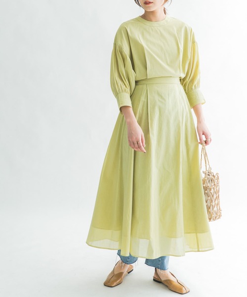 KBF（ケイビーエフ）の「BACKオープンボリュームスリーブワンピース（ワンピース・レディース・ブラウン系その他/グリーン系その他/ブラック・ONE）」の5枚目の写真