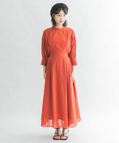 KBF（ケイビーエフ）の「BACKオープンボリュームスリーブワンピース（ワンピース・レディース・ブラウン系その他/グリーン系その他/ブラック・ONE）」の16枚目の写真