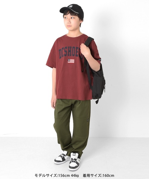 GLAZOS（グラソス）の「【大人向けサイズあり】【ラクパン】[ワイドテーパード]TCカラーツイル・ダブルニーパンツ（その他パンツ・キッズ・カーキ/ブルー/ベージュ/グレー/ブラック・160cm/170cm/130cm/150cm/140cm）」の10枚目の写真