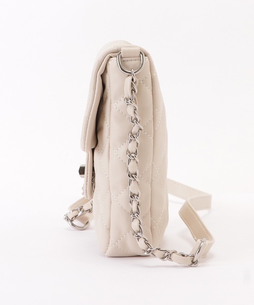 Lace Ladies（レースレディース）の「メタリックバックル付きレザー調キルティングショルダーバッグ（ショルダーバッグ・レディース・アイボリー/ブラック/ベージュ・FREE）」の14枚目の写真