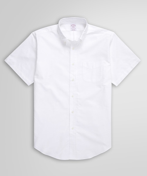 BROOKS BROTHERS(ブルックスブラザーズ)の「コットン オックスフォード ショートスリーブ カジュアルシャツ(シャツ/ブラウス・メンズ・ホワイト/ブルー・SMALL/MEDIUM/LARGE/X-SMALL)」の1枚目の写真