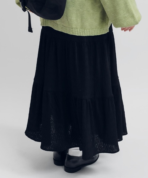 MUHET(ミュエータ)の「ロングティアードスカート(スカート・レディース・オフホワイト/ブラック・SMALL/MEDIUM)」の7枚目の写真