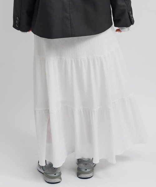 MUHET(ミュエータ)の「ロングティアードスカート(スカート・レディース・オフホワイト/ブラック・SMALL/MEDIUM)」の15枚目の写真