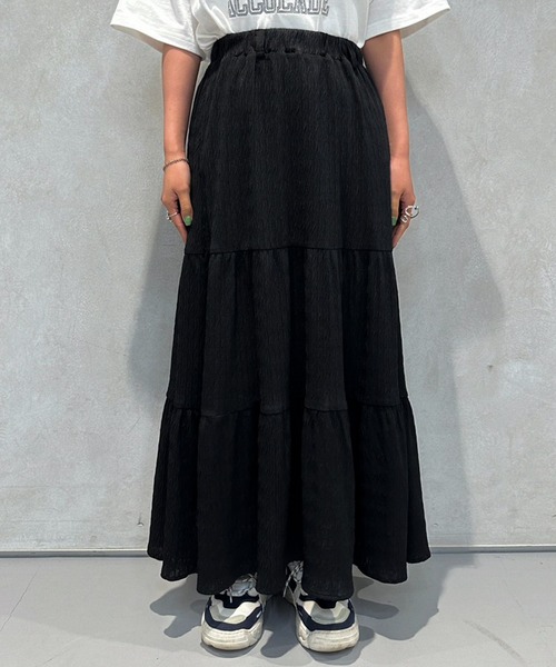 MUHET(ミュエータ)の「ロングティアードスカート(スカート・レディース・オフホワイト/ブラック・SMALL/MEDIUM)」の19枚目の写真