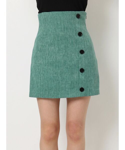 EVRIS（エヴリス）の「ツイードミニスカート【セットアップ着用可能】（スカート・レディース・グリーン/アイボリー/ブルー・MEDIUM/SMALL）」の16枚目の写真