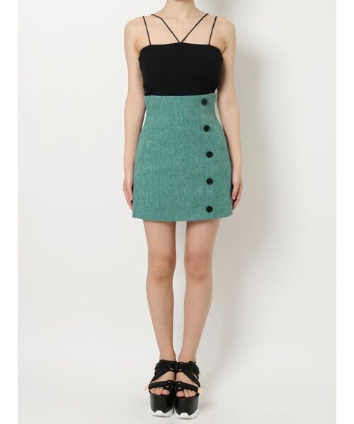 EVRIS（エヴリス）の「ツイードミニスカート【セットアップ着用可能】（スカート・レディース・グリーン/アイボリー/ブルー・MEDIUM/SMALL）」の10枚目の写真
