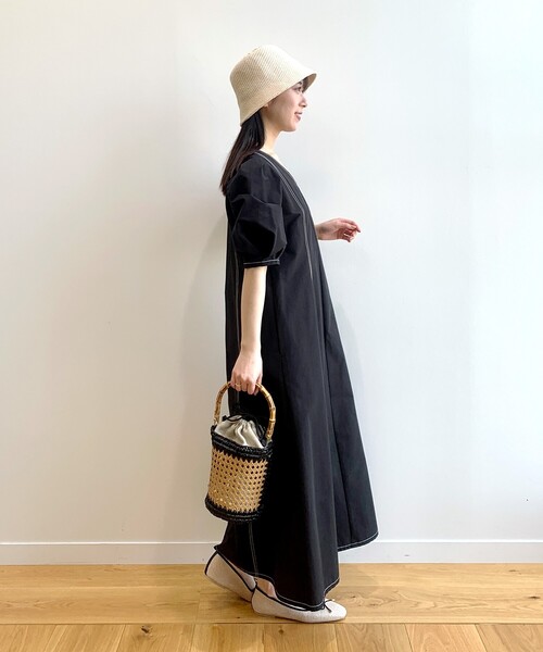 OPAQUE.CLIP（オペークドットクリップ）の「◆異素材コンビ筒型トートバッグ（トートバッグ・レディース・ブラック・00）」の4枚目の写真