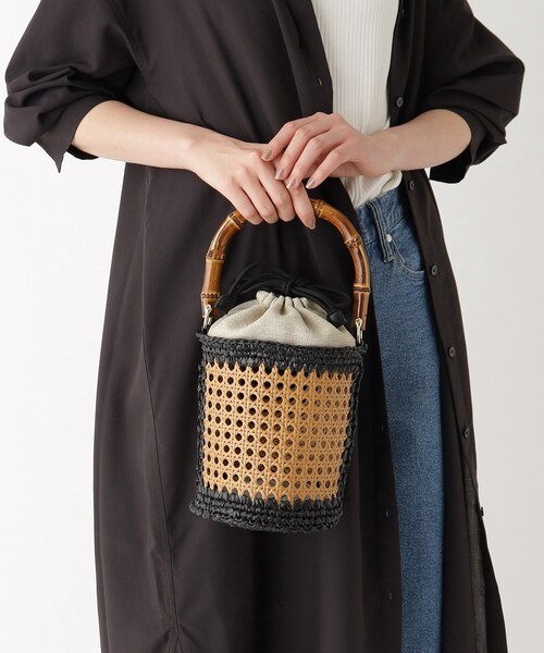 OPAQUE.CLIP（オペークドットクリップ）の「◆異素材コンビ筒型トートバッグ（トートバッグ・レディース・ブラック・00）」の11枚目の写真