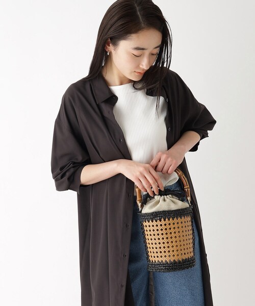 OPAQUE.CLIP（オペークドットクリップ）の「◆異素材コンビ筒型トートバッグ（トートバッグ・レディース・ブラック・00）」の19枚目の写真