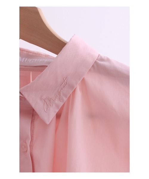 muguet(ミュゲ)の「open shoulder shirt onepiece(シャツワンピース・レディース・ピンク/ストライプ・FREE)」の11枚目の写真