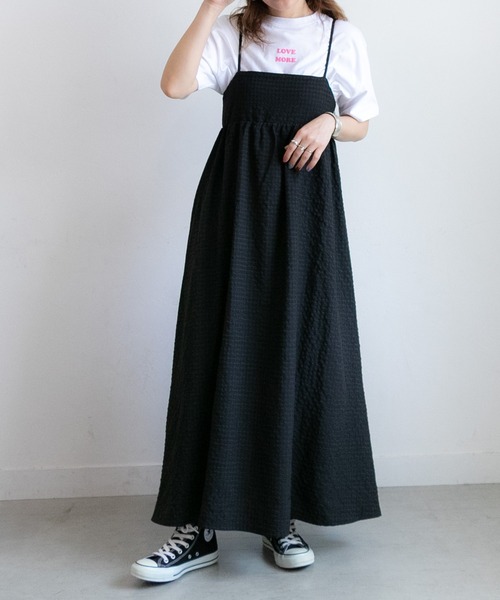 PICHI（ピイチ）の「バックデザインチェックキャミワンピース（ワンピース・レディース・ブラック/グリーン・FREE）」の8枚目の写真