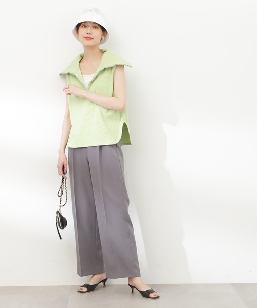 N.(N. Natural Beauty Basic)(エヌエヌナチュラルビューティーベーシック)の「◆ハーフZIPカットソー(Tシャツ/カットソー・レディース・ブラック/ライトグリーン/オフホワイト・MEDIUM)」の7枚目の写真