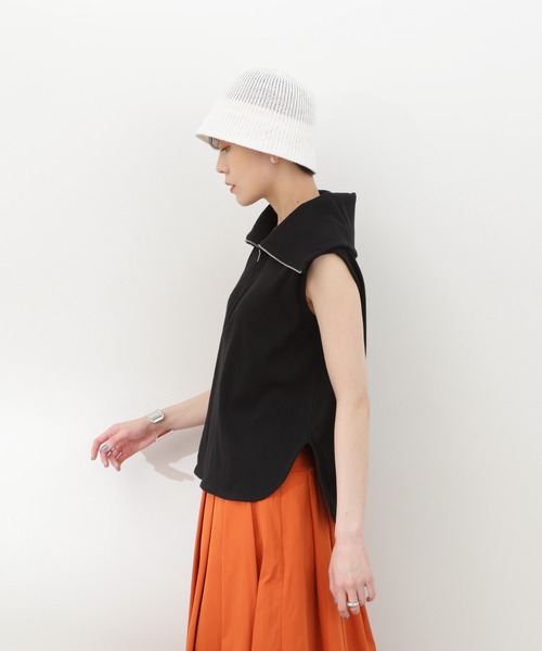 N.(N. Natural Beauty Basic)(エヌエヌナチュラルビューティーベーシック)の「◆ハーフZIPカットソー(Tシャツ/カットソー・レディース・ブラック/ライトグリーン/オフホワイト・MEDIUM)」の11枚目の写真