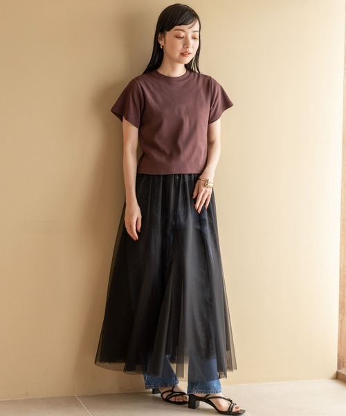 LOWRYS FARM（ローリーズファーム）の「フライスチビＴシャツＳＳ　197561（Tシャツ/カットソー・レディース・ホワイト/ブラック/ブラウン・FREE）」の20枚目の写真