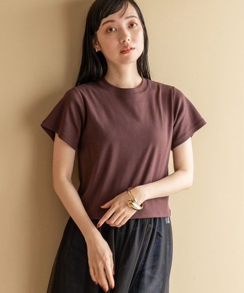 LOWRYS FARM（ローリーズファーム）の「フライスチビＴシャツＳＳ　197561（Tシャツ/カットソー・レディース・ホワイト/ブラック/ブラウン・FREE）」の16枚目の写真