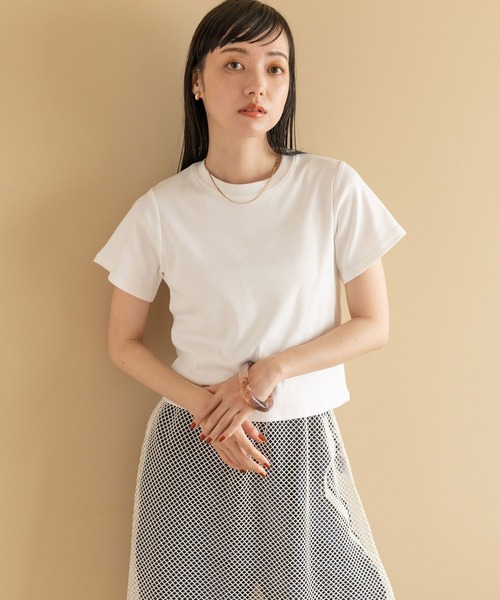 LOWRYS FARM（ローリーズファーム）の「フライスチビＴシャツＳＳ　197561（Tシャツ/カットソー・レディース・ホワイト/ブラック/ブラウン・FREE）」の13枚目の写真