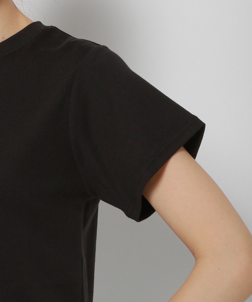 LOWRYS FARM（ローリーズファーム）の「フライスチビＴシャツＳＳ　197561（Tシャツ/カットソー・レディース・ホワイト/ブラック/ブラウン・FREE）」の9枚目の写真