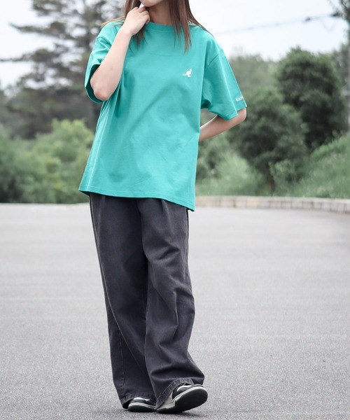 KANGOL(カンゴール)の「【KANGOL】刺繍ビッグサイズ リンガークルーネックTシャツ(Tシャツ/カットソー・メンズ・ホワイト/ブラック/マルチ/グレー/グリーン・LARGE/X-LARGE/MEDIUM)」の15枚目の写真