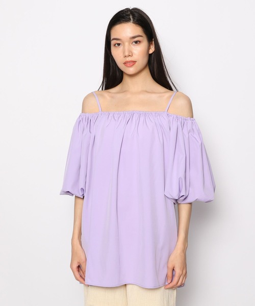 FOREVER 21(フォーエバー トゥエンティーワン)の「オフショルパフチュニック(チュニック・レディース・パープル/ネイビー/オフホワイト・FREE)」の19枚目の写真