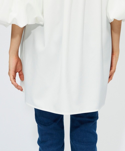 FOREVER 21(フォーエバー トゥエンティーワン)の「オフショルパフチュニック(チュニック・レディース・パープル/ネイビー/オフホワイト・FREE)」の21枚目の写真