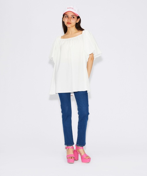 FOREVER 21(フォーエバー トゥエンティーワン)の「オフショルパフチュニック(チュニック・レディース・パープル/ネイビー/オフホワイト・FREE)」の20枚目の写真