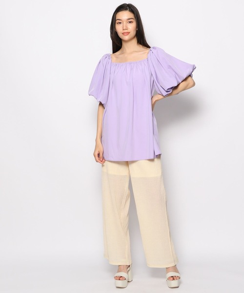 FOREVER 21(フォーエバー トゥエンティーワン)の「オフショルパフチュニック(チュニック・レディース・パープル/ネイビー/オフホワイト・FREE)」の22枚目の写真