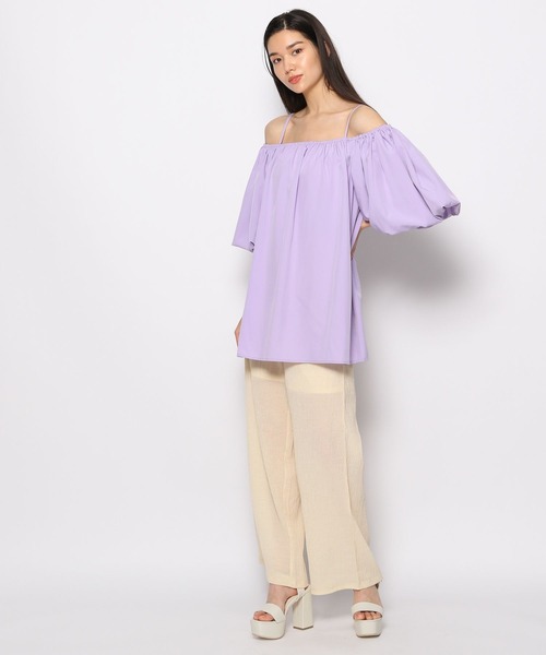 FOREVER 21(フォーエバー トゥエンティーワン)の「オフショルパフチュニック(チュニック・レディース・パープル/ネイビー/オフホワイト・FREE)」の14枚目の写真
