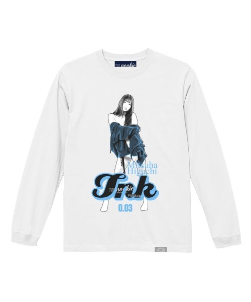 THE Nookie(ザヌーキー)の「《THE nookie LOVE Mitsuha Higuchi》PORTRAIT L/S TEE(Tシャツ/カットソー・レディース・ホワイト/ブラック・LARGE/MEDIUM)」の1枚目の写真