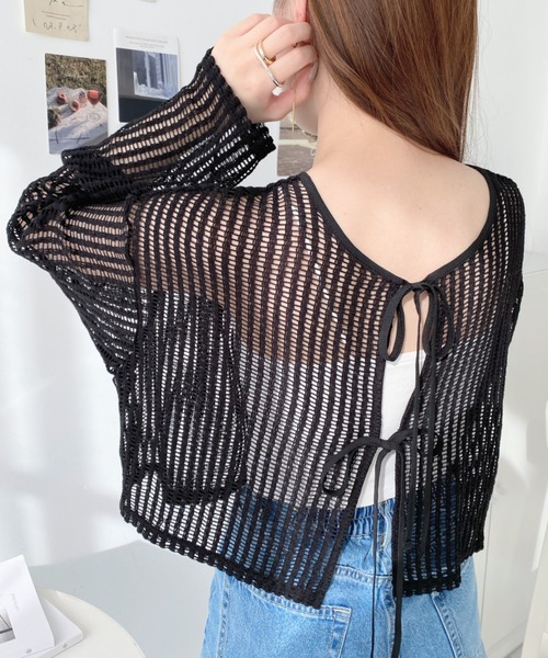 あおいランダムメッシュショートボレロブラック ランダムメッシュショートボレロ ブラック emmy ZARA
