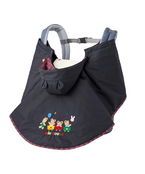 MIKI HOUSE（ミキハウス）の「３ＷＡＹマント（ポンチョ・キッズ・ネイビー/ベージュ・フリー(70-90cm)）」の4枚目の写真