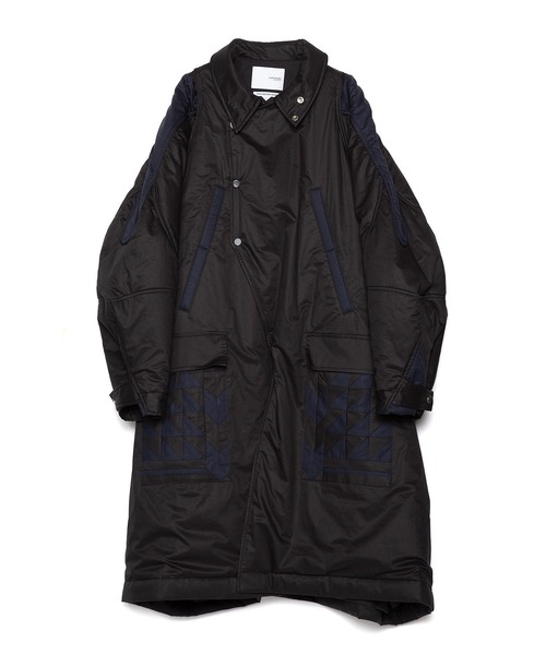 yoshiokubo（ヨシオクボ）の「yoshiokubo ヨシオクボ / PATCHWORK PK SHIBI LONG COAT パッチワークロングコート / YKF23502（モッズコート・メンズ・クリーム/ブラック・3/2）」の9枚目の写真