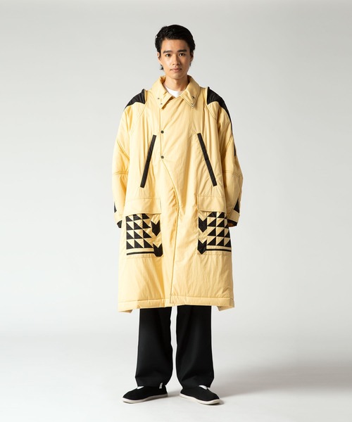 yoshiokubo（ヨシオクボ）の「yoshiokubo ヨシオクボ / PATCHWORK PK SHIBI LONG COAT パッチワークロングコート / YKF23502（モッズコート・メンズ・クリーム/ブラック・3/2）」の6枚目の写真