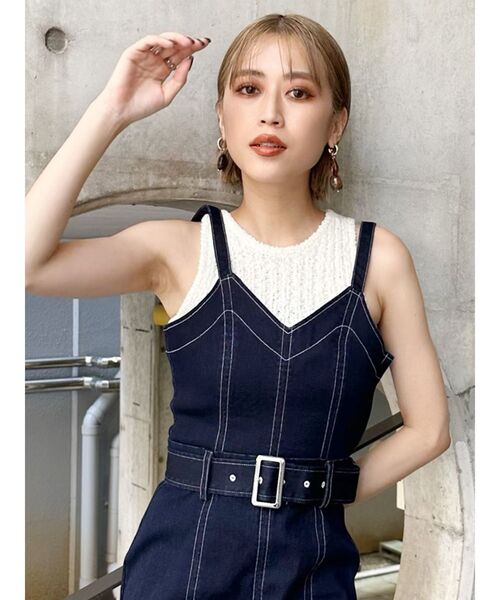 MURUA(ムルーア)の「テープヤーンアメスリタンク(タンクトップ・レディース・パープル/ホワイト・FREE)」の9枚目の写真