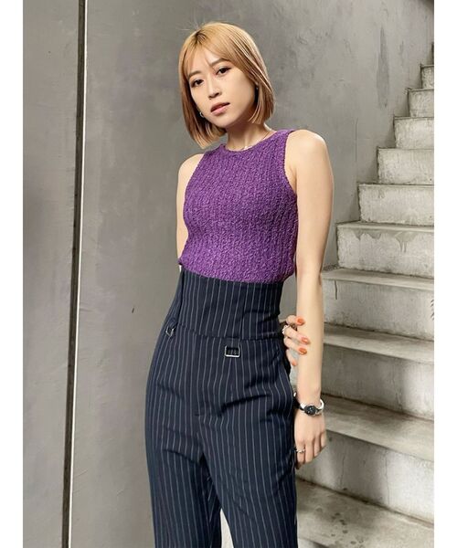 MURUA(ムルーア)の「テープヤーンアメスリタンク(タンクトップ・レディース・パープル/ホワイト・FREE)」の6枚目の写真