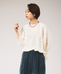 qualite | ボリュームスリーブシアーブラウス(シャツ/ブラウス)
