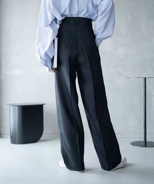 WEGO(ウィゴー)の「WEGO/【26年春 大好評により再入荷!】ハイウエストセンタープレスワイドパンツ(スラックス・レディース・ブラック/グレー/アイボリー/ダークオレンジ/ブラウン・LARGE/SMALL/MEDIUM)」の15枚目の写真