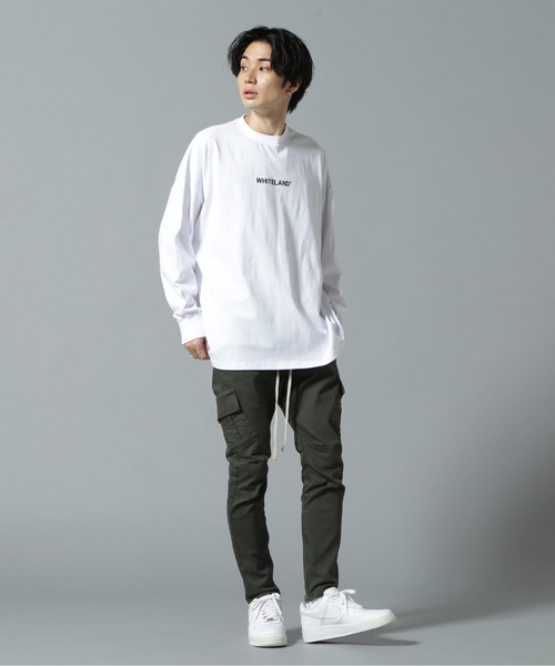 WHITELAND（ホワイトランド）の「【WEB&DEPOT限定】WHITELAND/ホワイトランド/LOGO LST/ロゴ ロンT（Tシャツ/カットソー・メンズ・ホワイト/グレー/ブラック/カーキ・SMALL/MEDIUM/LARGE）」の15枚目の写真