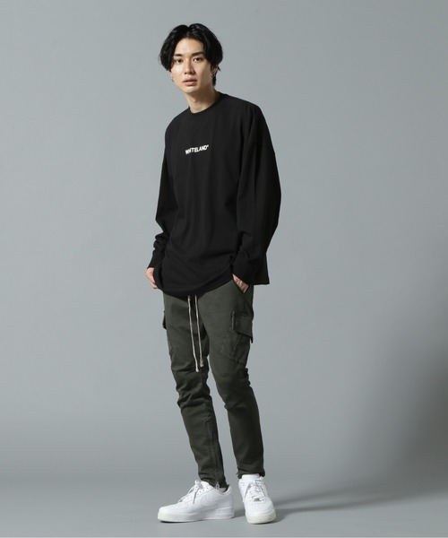 WHITELAND（ホワイトランド）の「【WEB&DEPOT限定】WHITELAND/ホワイトランド/LOGO LST/ロゴ ロンT（Tシャツ/カットソー・メンズ・ホワイト/グレー/ブラック/カーキ・SMALL/MEDIUM/LARGE）」の5枚目の写真