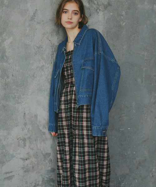 Unitage（ユニテージ）の「ショートデニムジャケット（デニムジャケット・レディース・ブルー/ネイビー・FREE）」の14枚目の写真