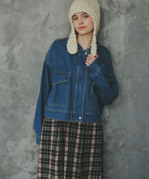 Unitage（ユニテージ）の「ショートデニムジャケット（デニムジャケット・レディース・ブルー/ネイビー・FREE）」の16枚目の写真