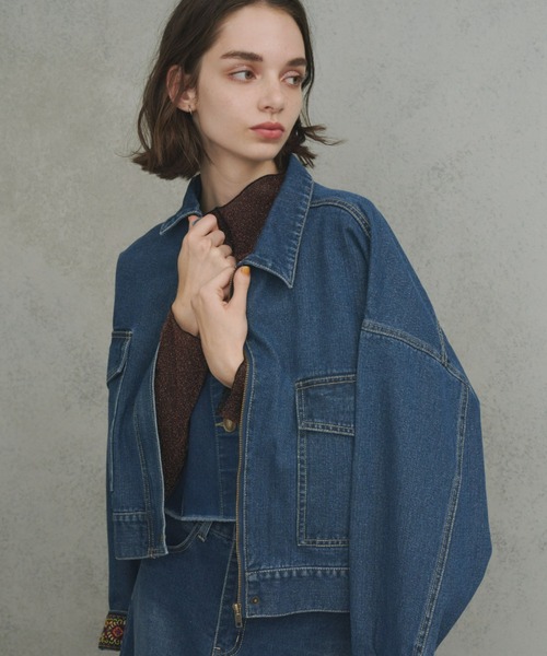 Unitage（ユニテージ）の「ショートデニムジャケット（デニムジャケット・レディース・ブルー/ネイビー・FREE）」の18枚目の写真